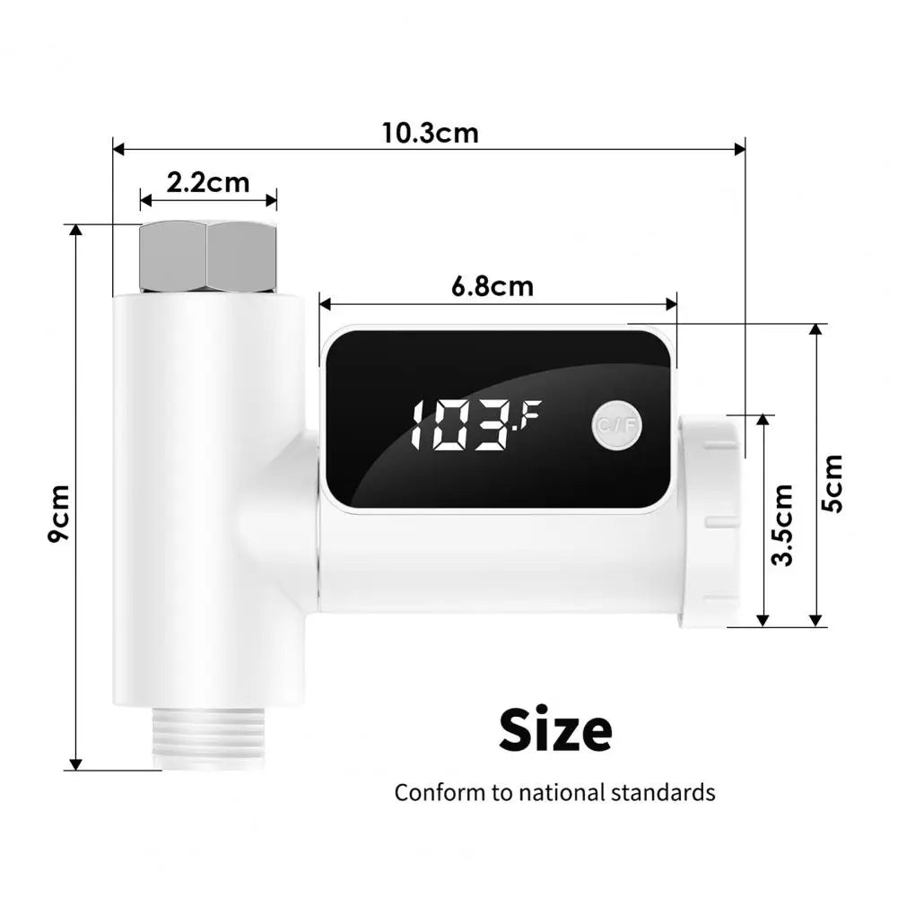 Baby Water Temperature Monitor LED Display Quick Measurement 360 Rotation Anti-Leaking Water Temperature Monitor Shower Products