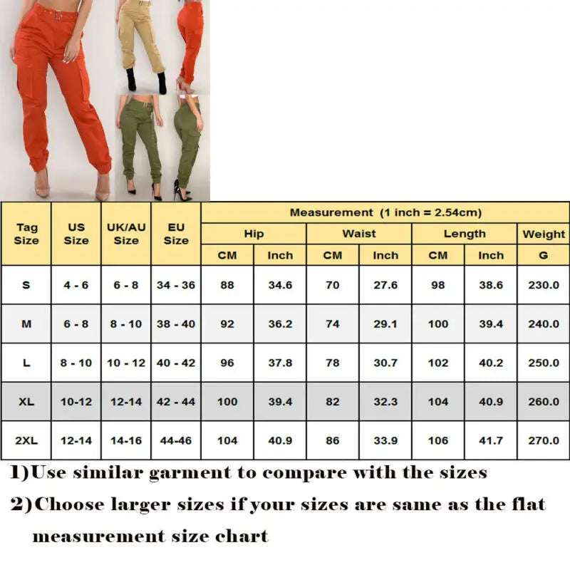 Winsome Cargo Pants: Women Military Army Green Long Cargo Pants Ladies Trousers Casual Combat Cool Pants Sheer Khaki Orange with Sashes Plus Size Up To 2XL