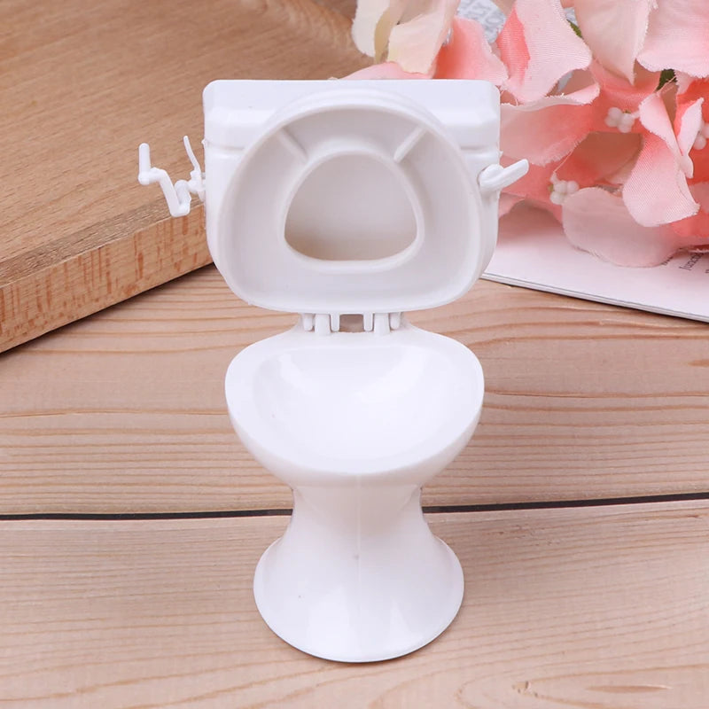 Dollhouse Furniture Vintage Bathroom Toilet Miniature Toys Dolls Accessories Baby Pretend Toys Dolls Accessories