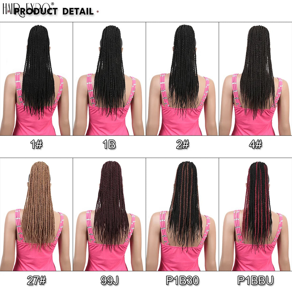 20Inch Box Braid Ponytail Synthetic Ponytail Hair Extensions Ombre Afro Hairpieces Two-strand Drawstring Ponytail Hair Expo City