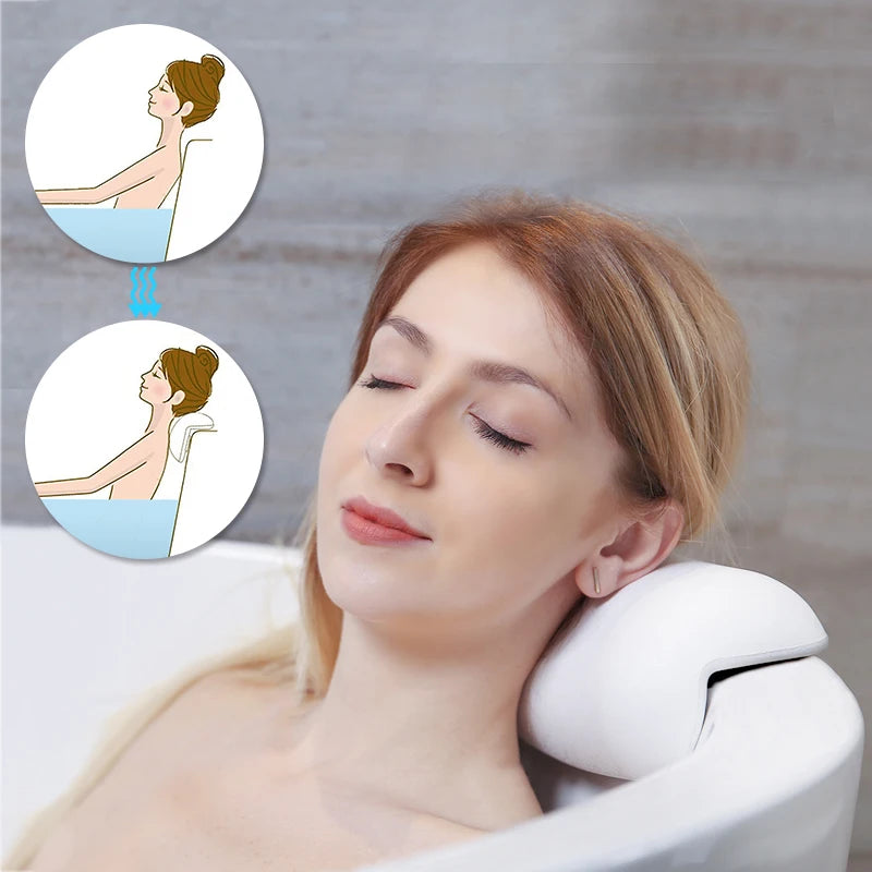 SPA Bath Pillow Non-slip  Bathtub Headrest Soft Waterproof Bath Pillows with Suction Cups Easy To Clean Bathroom Accessories