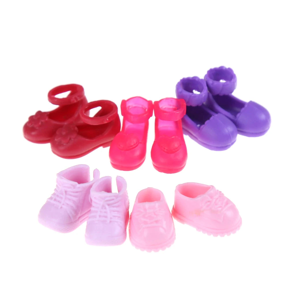 5 Pairs Fashion Shoes Doll Shoes for  Dolls Outfit Dress Little Girls Gift for Little Girl Accessories Random Best Sell