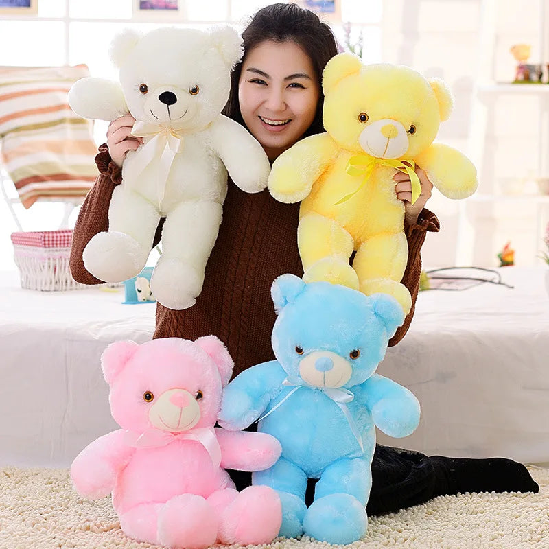 50cm Creative Light Up LED Teddy Bear Stuffed Animals Baby Dolls Plush Kids Toy Colorful Glowing Kawaii Bear Toys For Children