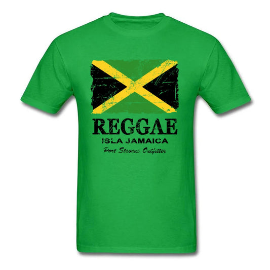 Jamaica T-Shirt🇯🇲: Reggae Jamaica Flag T-shirt Vintage Tops Men T Shirt Cotton Clothing O Neck Tees Summer Team Tshirt Custom White Shirts Plus Size