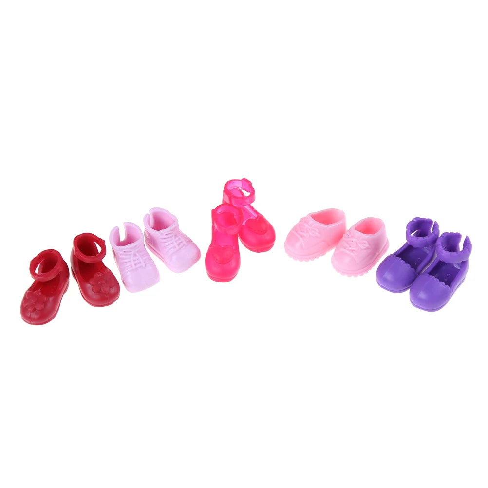 5 Pairs Fashion Shoes Doll Shoes for  Dolls Outfit Dress Little Girls Gift for Little Girl Accessories Random Best Sell