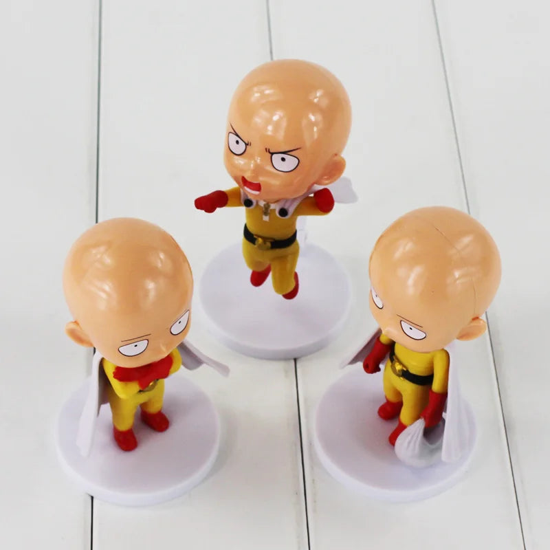 3pcs/lot Anime One Punch Man Saitama Sensei PVC action Figure Cool Model Collectible Toys Dolls