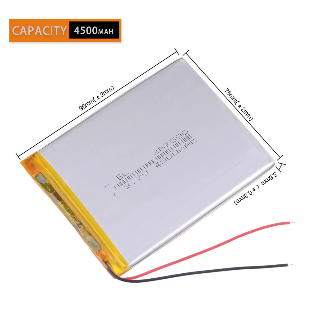 357595  3.7V 4500mAh Polymer Li-ion Battery For Bluetooth Notebook Consumer electronics safety PDA Tablet PCs Digital Products