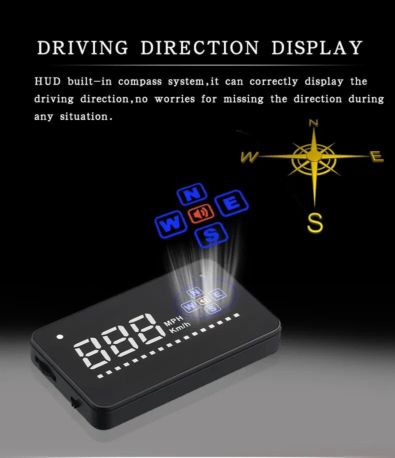 Compatible with All Car Speed Projector GPS Digital Car Speedometer A2 Electronics Head Up Display Auto HUD Windshield Projector