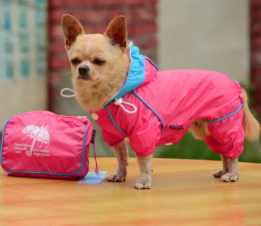 Small Pet Dog Hoody Jacket Rain Coat Waterproof Clothes Slicker Jumpsuit Apparel dog clothes for small dogs raincoats girl boy