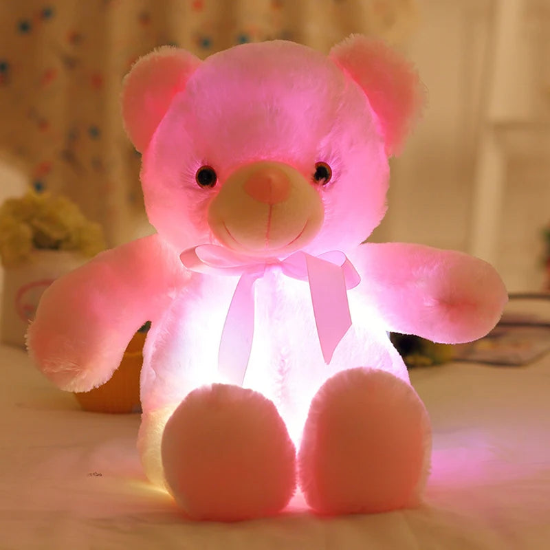 50cm Creative Light Up LED Teddy Bear Stuffed Animals Baby Dolls Plush Kids Toy Colorful Glowing Kawaii Bear Toys For Children