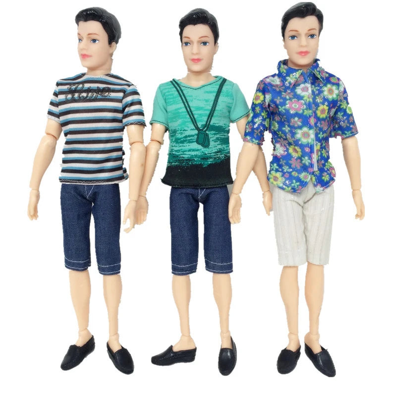 3pcs/set Ken Dolls Clothes Male Clothes For Prince Ken Dolls Daily Wear Accessories Random Fashion Outfit For Boyfriend