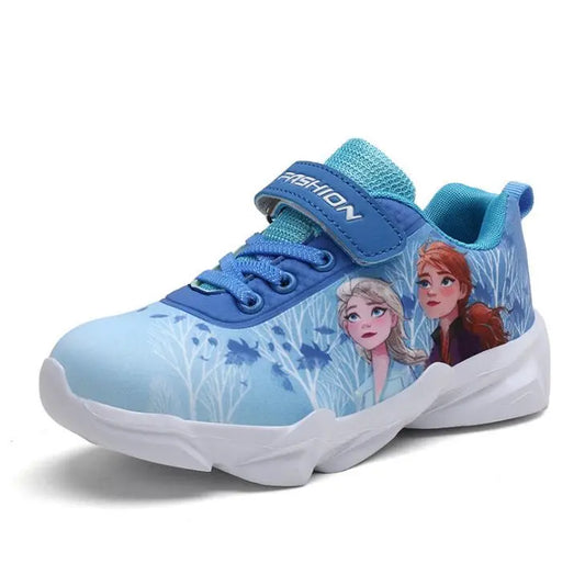 New Cartoon Disney Girls Princess Kids Shoes Running Frozen Children Sneakers For Girls Fashion Elsa Anna Sport Shoes