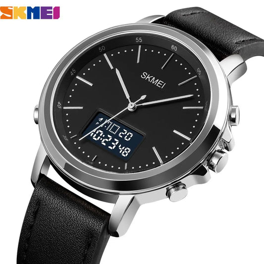 SKMEI Top Brand Men Minimalism Sports Watches Fashion Vintage Leather Strap Electronic Men's Watch Clock Digital Wristwatch 1652