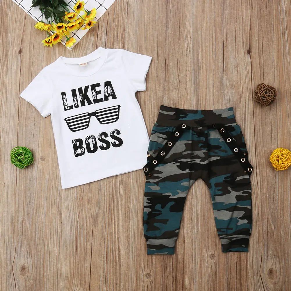 Quincy Clothing Set: 0-3Y Newborn Infant Toddler Baby Boy Clothes Set Kids Boys Cute Short Sleeve T-Shirt Top+Pants Outfits Clothing Set