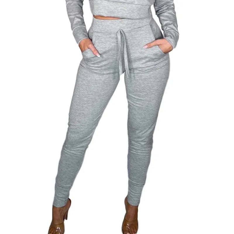 Diana Slim Fit Joggers Pants: New Women High Waist Lace-up Pants Solid Color Joggers Sweatpants Fashion Ladies Slim Fit Pencil Trousers Streetwear