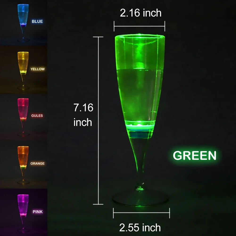 Decoration Lights: LED Wine Glass Champagne Glass Water Liquid Activated Flash Light Glass Party Bar Christmas Vase New Year Decoration Lights