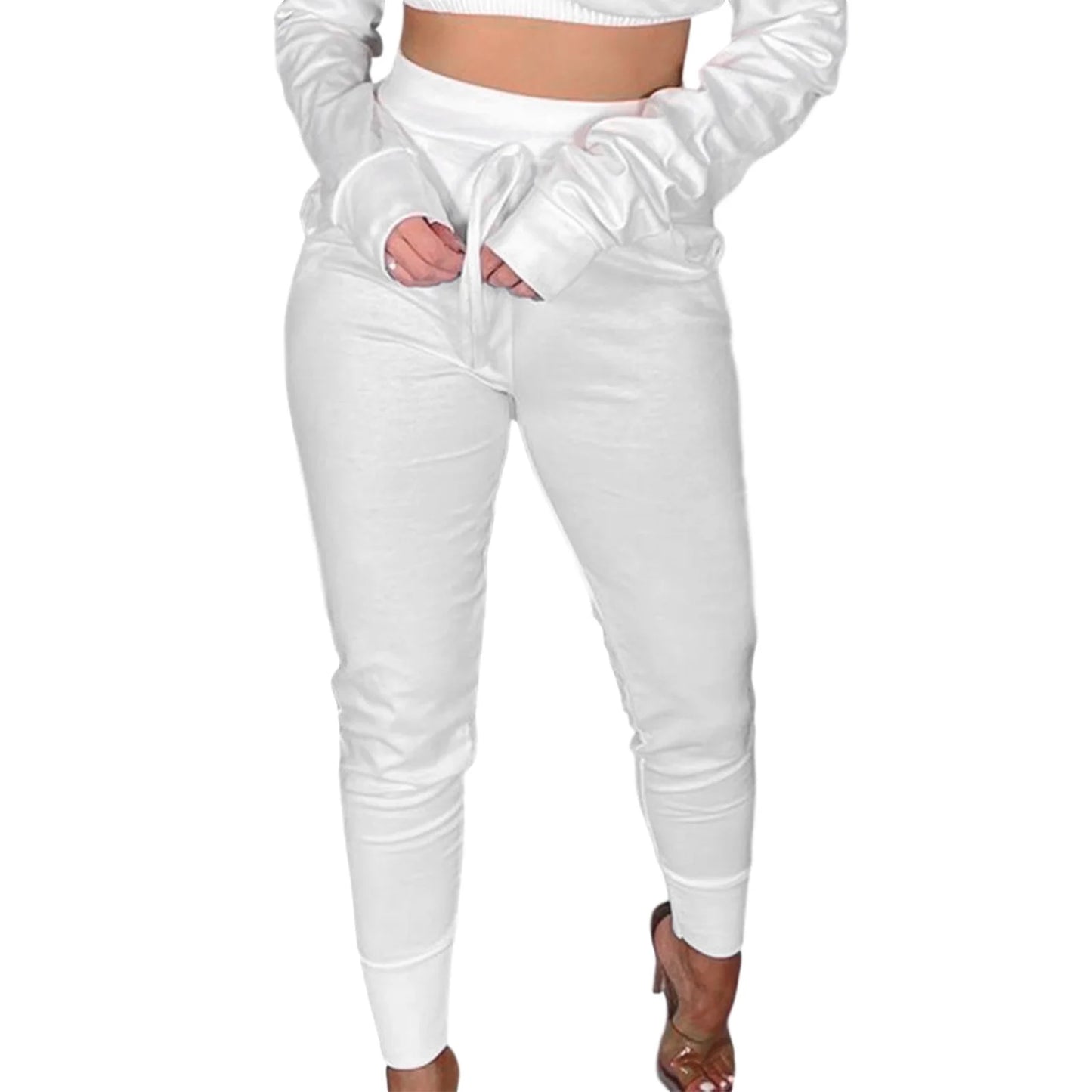 Diana Slim Fit Joggers Pants: New Women High Waist Lace-up Pants Solid Color Joggers Sweatpants Fashion Ladies Slim Fit Pencil Trousers Streetwear