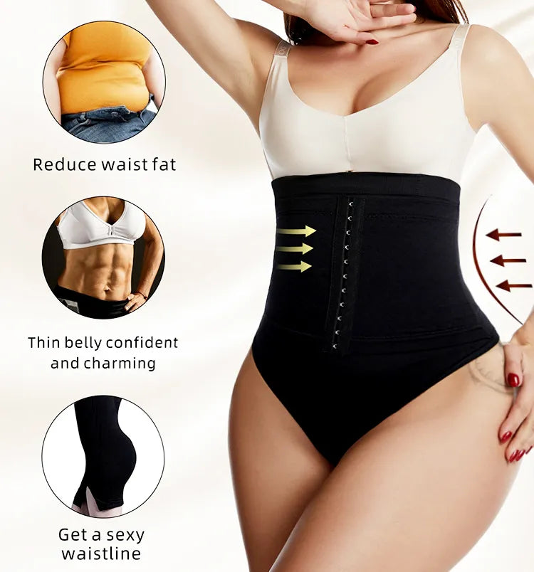 Double Control Panties Shapewear Waist Cincher Women Butt Lifter Girdles Compression Underwear Strap Body Shapers Seamless Panty