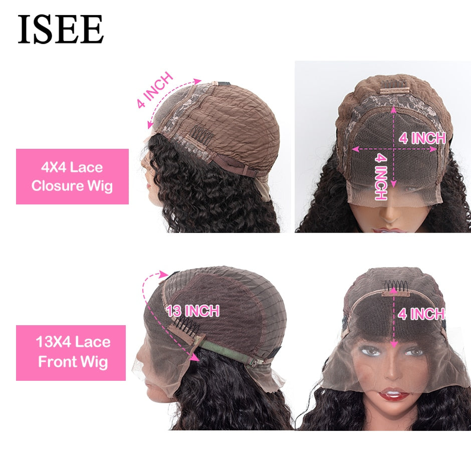 Water Wave Lace Closure Wigs ISEE HAIR Water Wave