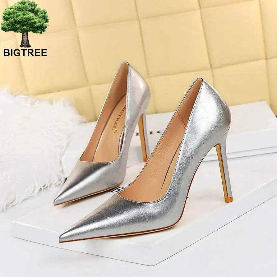 Women's Shoes: Fashion Pumps Women High Heels Shoes Formal Black Stiletto Heels Party Office Work Shoes Pointed Toe Slip On Pumps Female