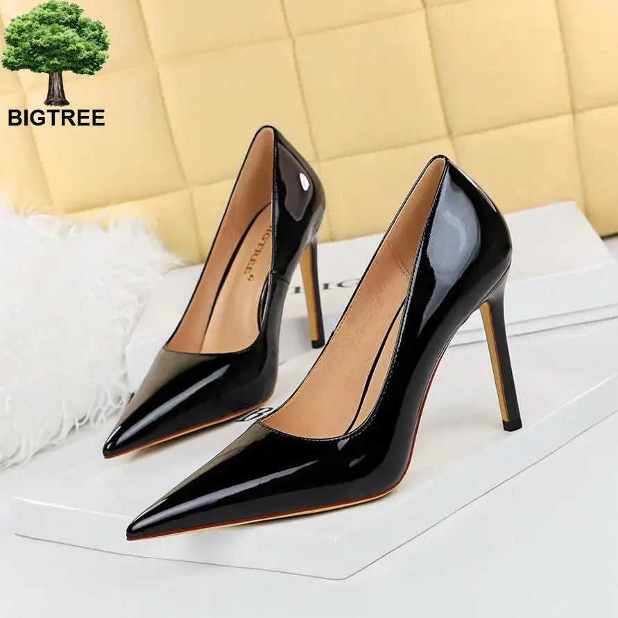 Women's Shoes: Fashion Pumps Women High Heels Shoes Formal Black Stiletto Heels Party Office Work Shoes Pointed Toe Slip On Pumps Female