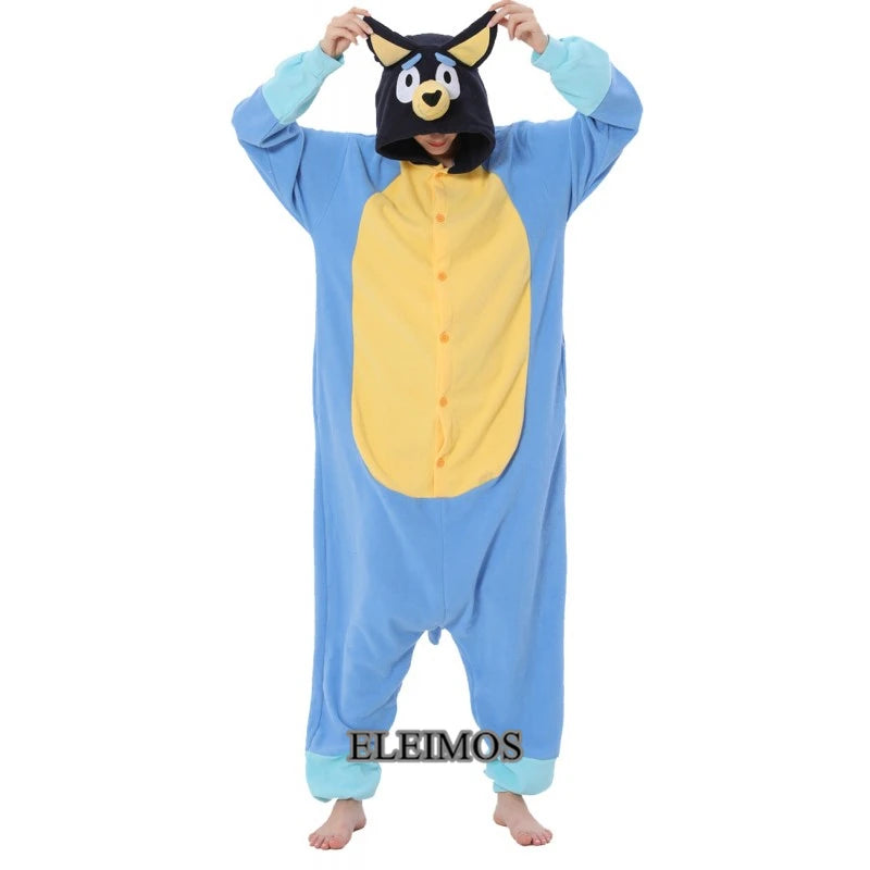 XXL Adult Kids Kigurumi New Arrival Animal Cartoon Blue Dog Onesies Pajamas Christmas halloween costume