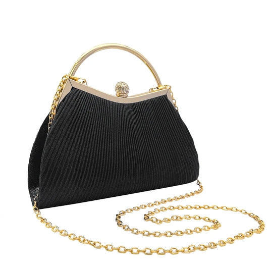 Crossbody Shoulder Bag Women Formal Evening Bag Party Banquet Pleated Handbag