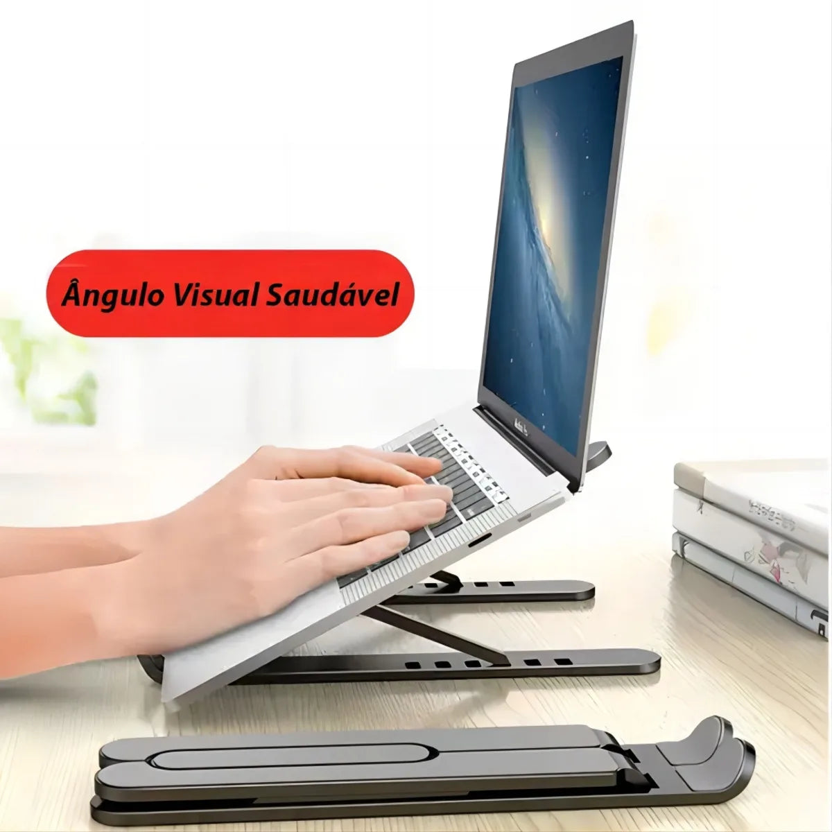 Laptop Stand - Suporte para Notebook Dobrável de Plástico enviar cor aleatória