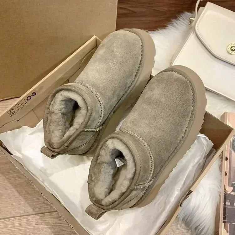 2023 Fashion Winter Snow Boots Fur Ladies Snow boots Tube Thickened Cotton Warm Fur Shoes Student Women Winter Short Boots