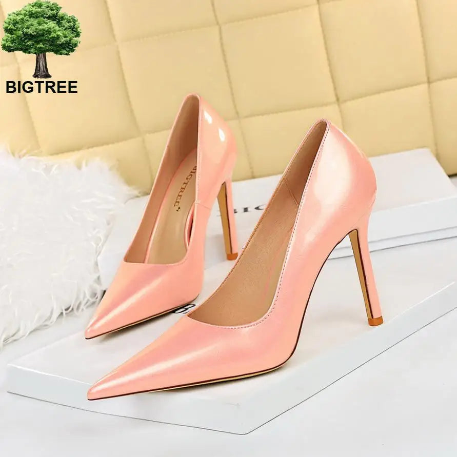 Women's Shoes: Fashion Pumps Women High Heels Shoes Formal Black Stiletto Heels Party Office Work Shoes Pointed Toe Slip On Pumps Female