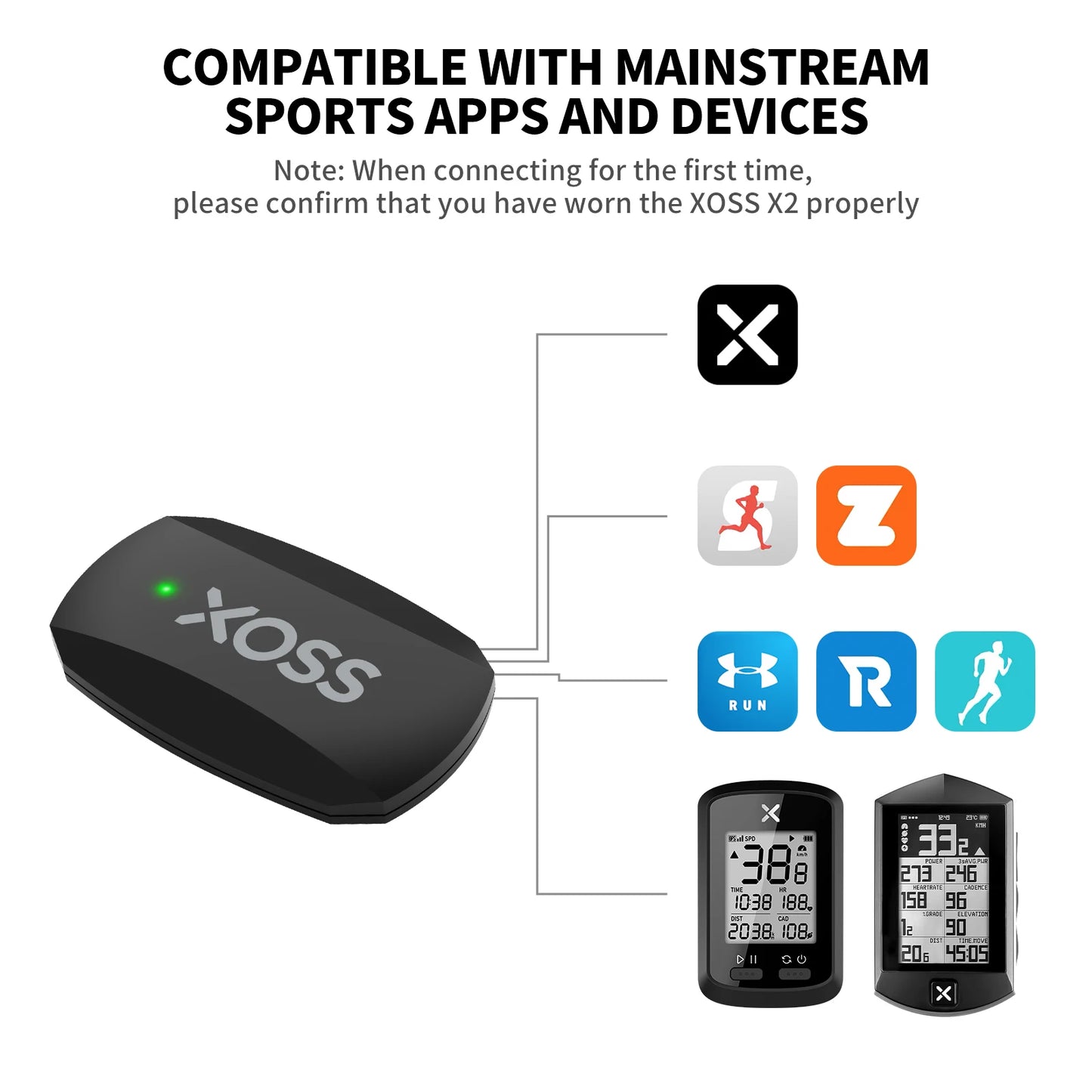 XOSS Heart Rate Sensor Monitor Bike Computer Mount Accessories S1 X2 Vortex