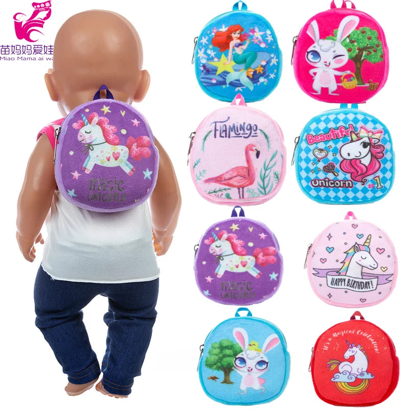 Dolls Out Going Carry Bag Sleeping Bag Doll Accessory for 43cm Baby New Born Doll 18 Inch Doll Backpack Bag