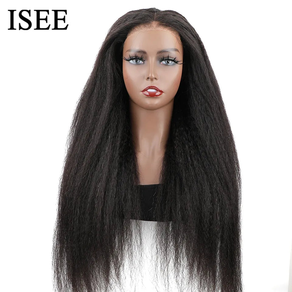 Wear Go Wig ISEE Hair Brazilian Kinky Straight 13x4 HD Lace Front Glueless Wig Hman Hair Ready To Wear Yaki Straight 6x4 Wig