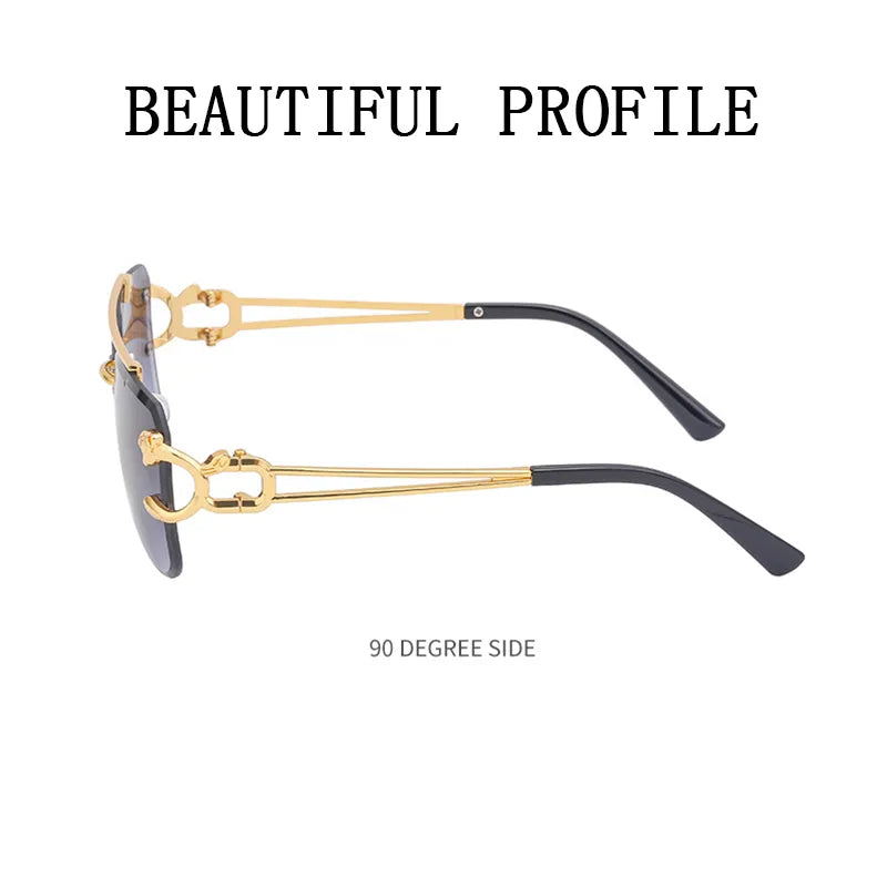 New Retro Rimless Sunglasses For Men Steampunk Sunglasses Women Punk Fashion Glasses Vintage Shades Gafas De Sol Sonnenbrill Sun