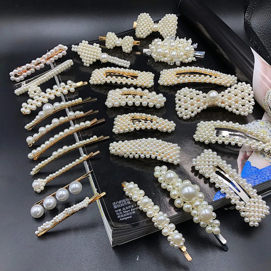 Elegant Full Pearls Hair Clips