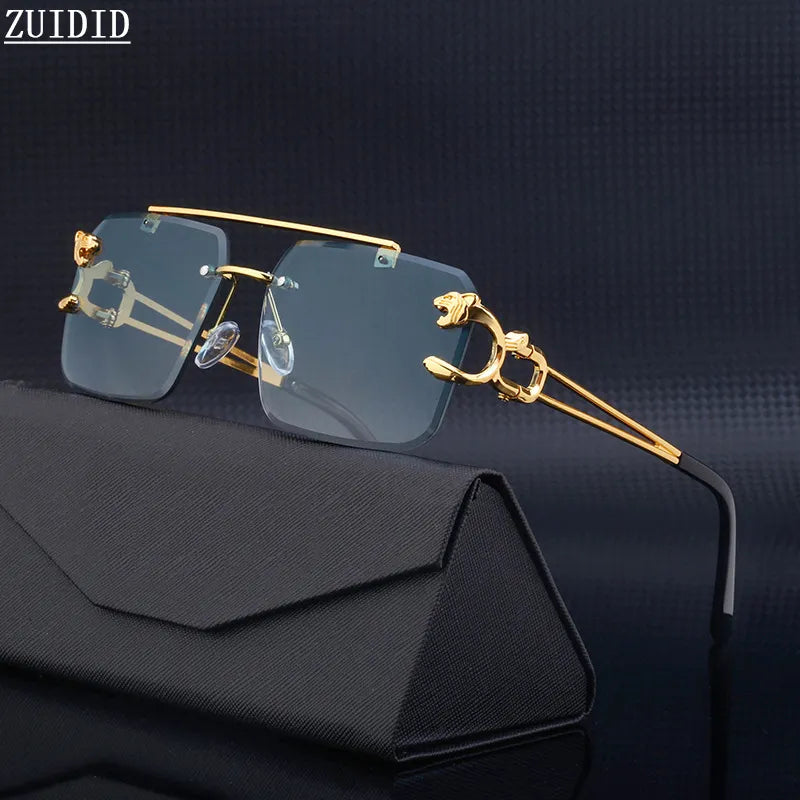 New Retro Rimless Sunglasses For Men Steampunk Sunglasses Women Punk Fashion Glasses Vintage Shades Gafas De Sol Sonnenbrill Sun