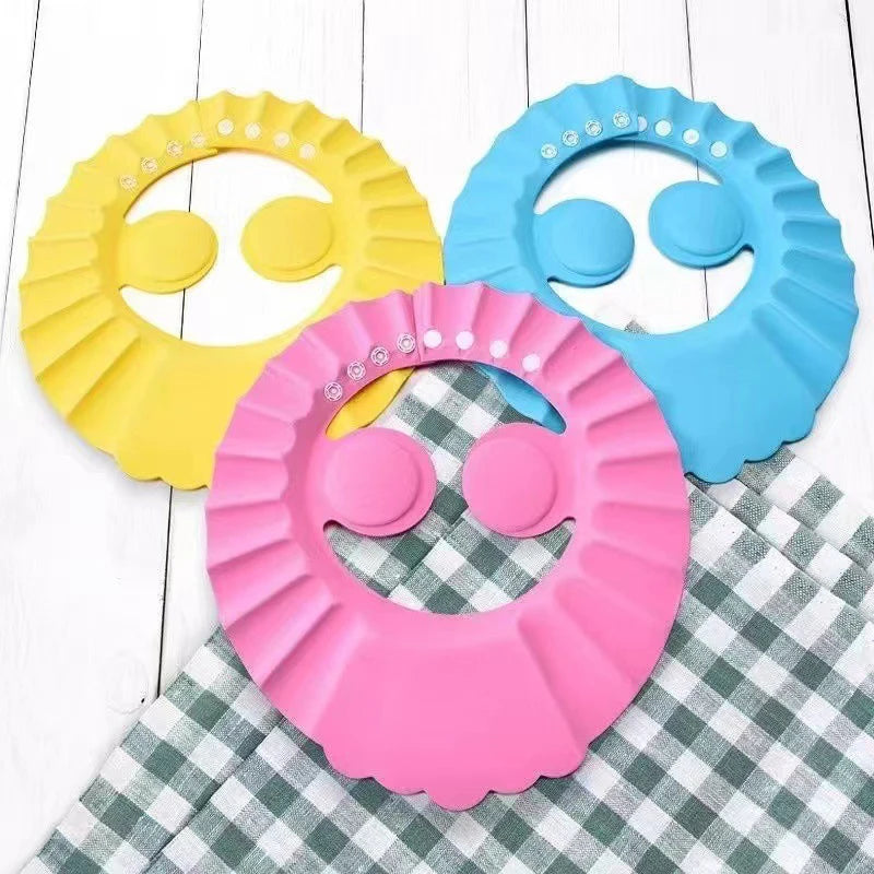 Baby Shower Soft Cap Adjustable Hair Wash Hat for Kids Ear Protection Safe Children Shampoo Bathing Shower Protect Head Cover