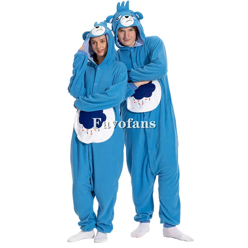 Favofans Animal Kigurumi Adults Women Bear Onesies Pajamas Halloween Costumes Cosplay Jumpsuit Christmas Gift