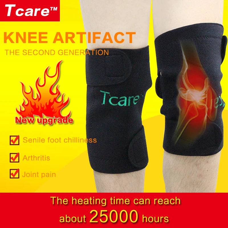 Tcare 1Pair Tourmaline Self-Heating Knee Leggings Brace Support Magnetic Therapy Knee Pads Adjustable Knee Massager Health Care