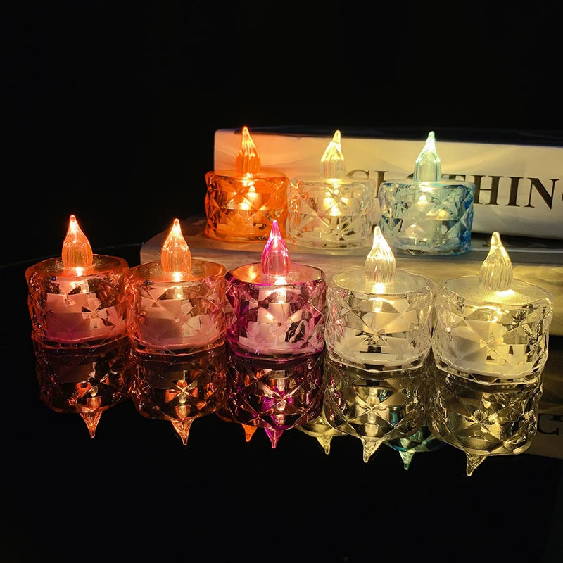 6Pcs Flameless LED Candle Light Battery Operated Tea Light Birthday Wedding Romantic Electronic Candles Festival Home Decoration