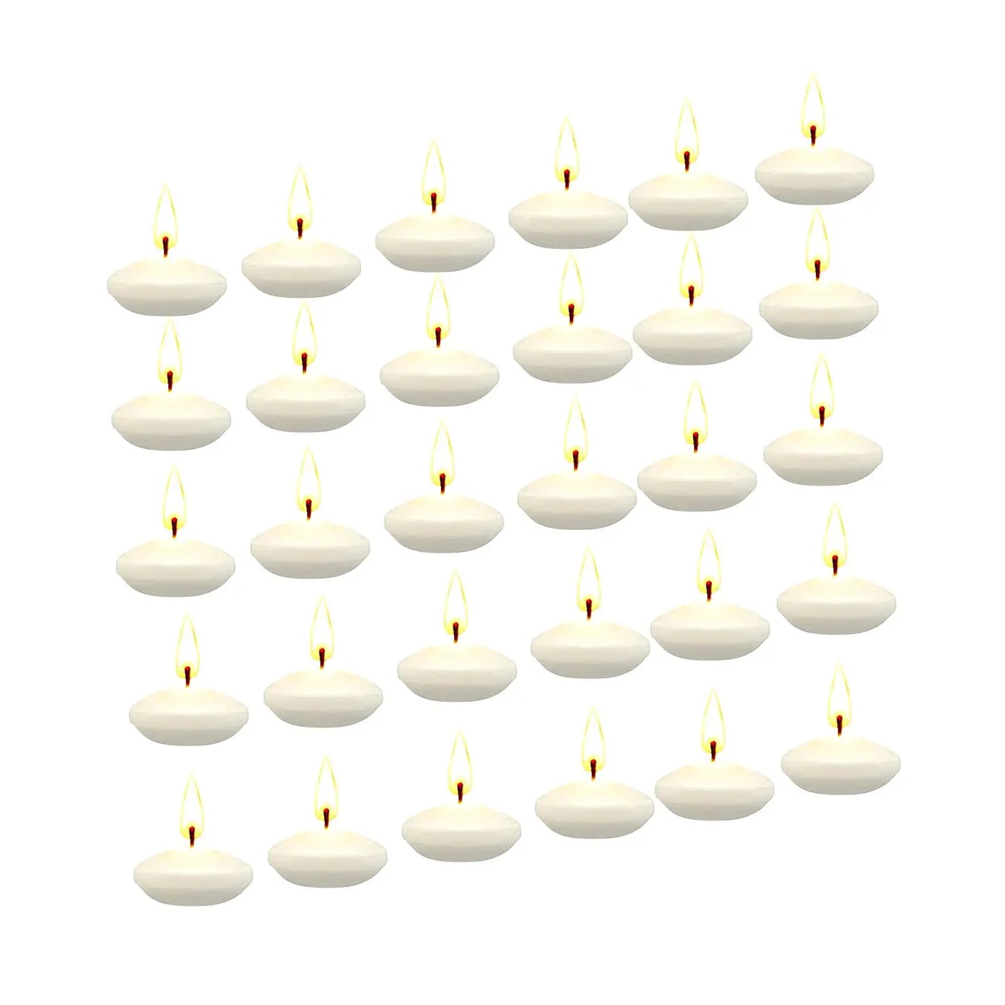 Candles: 30Pcs Romantic Unscented Floating Candles DIY Round Decor Party Supplies for Dinners Anniversary Weddings Valentines Events