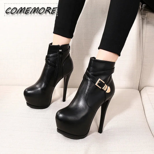 Women's Shoe: Summer Ankle Boots High Heels Women Shoes Peep Toe Sexy Lady Chelsea Boots Party Thin Heeled Size 35-40 Boots Female Women Shoes