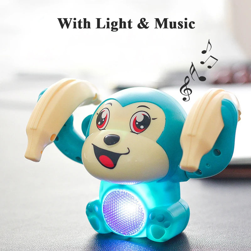 Baby Electric Tumbling Monkey with Light Music Sound Control Crawling Pet Interactive Early Educational Toys for Toddler