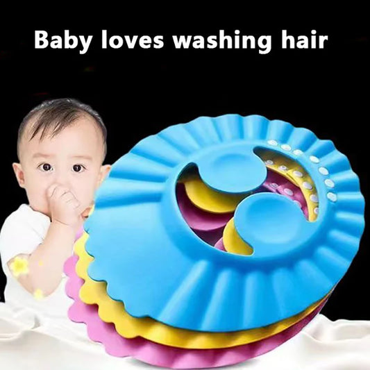 Baby Shower Soft Cap Adjustable Hair Wash Hat for Kids Ear Protection Safe Children Shampoo Bathing Shower Protect Head Cover