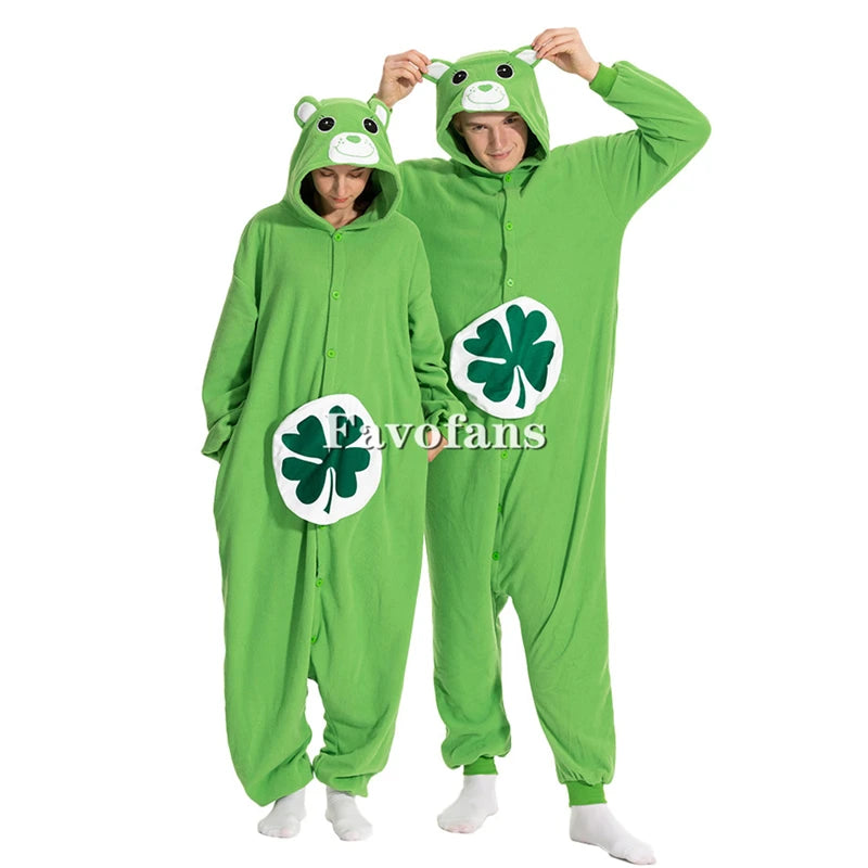 Favofans Animal Kigurumi Adults Women Bear Onesies Pajamas Halloween Costumes Cosplay Jumpsuit Christmas Gift