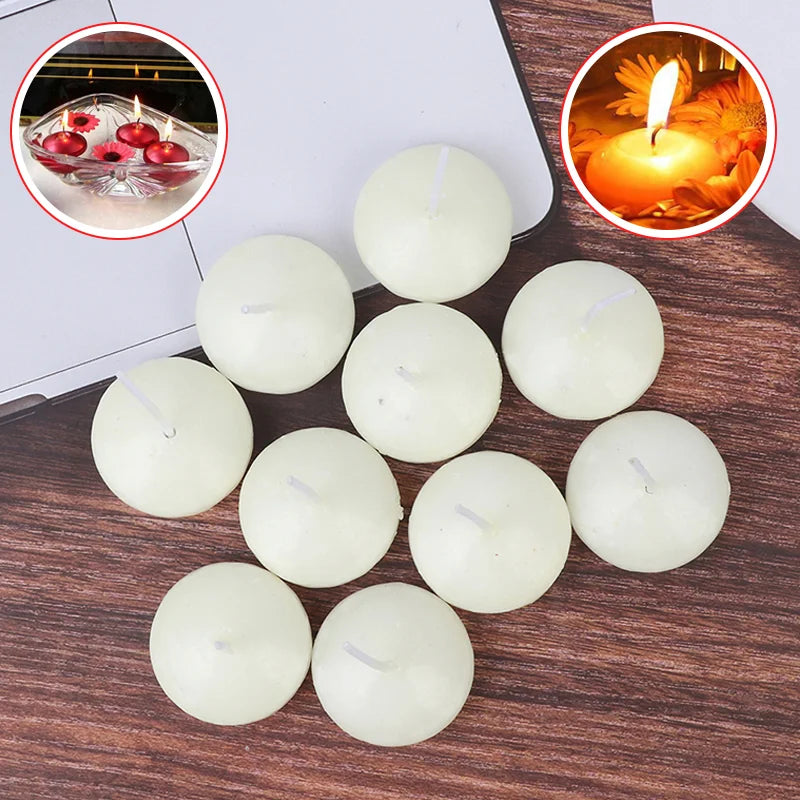 Candles: 10 Pcs Smokeless Floating Candles Spherical Floating on The Water Valentine's Day Wedding Romantic Confession Party Decoration