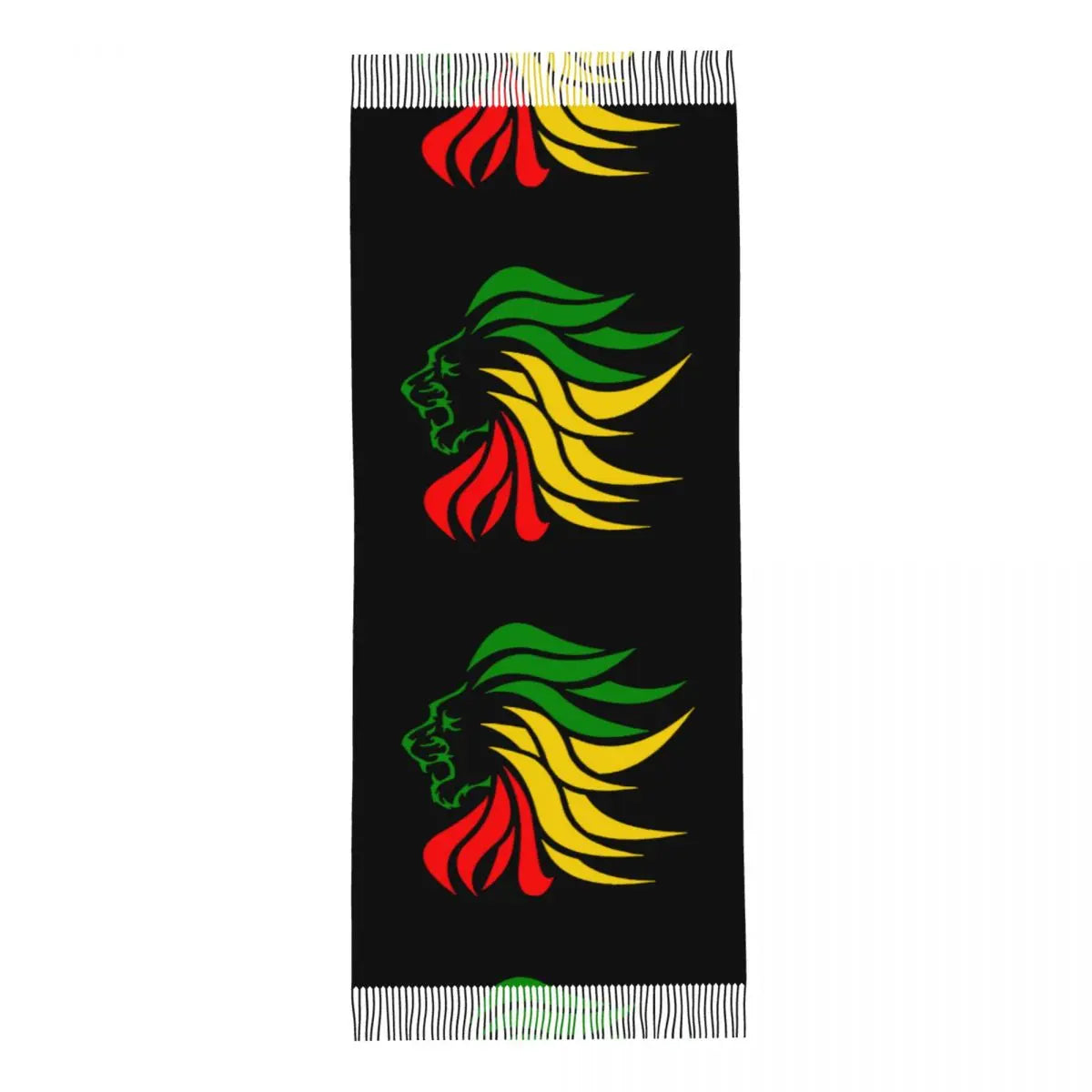 Reggae Scarf🇯🇲: Women's Scarf with Tassel Rasta Lion Rastafari Jamaica Judah Large Winter Fall Shawl Wrap Daily Wear Pashmina Scarves