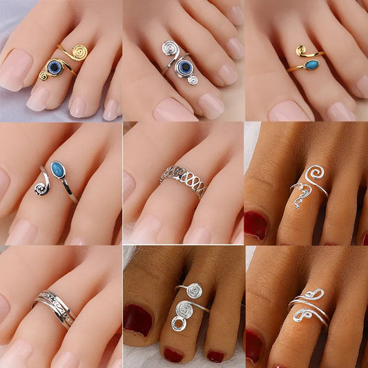 Vintage Opening Adjustable Toe Rings