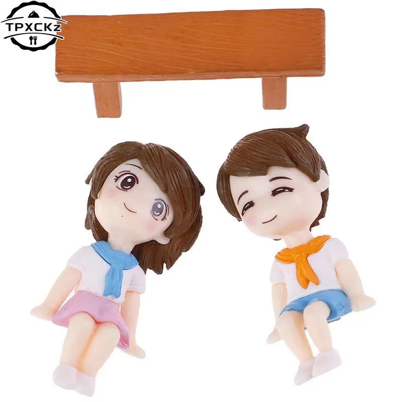 2pcs/3pcs DIY Mini Stool Couples Dolls Fairy Garden Miniatures Decor Dollhouse/Terrarium Action Figures Figurine Micro Landscape