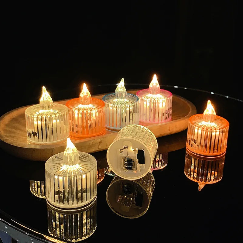 6Pcs Flameless LED Candle Light Battery Operated Tea Light Birthday Wedding Romantic Electronic Candles Festival Home Decoration